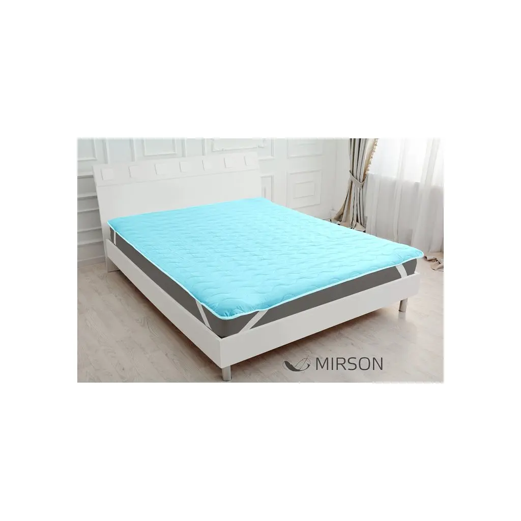 Наматрацник MirSon Eco Light №1713 EcoSilk Air-line на резинці по кутках Blue 70x130 см (2200002888370) - фото 2