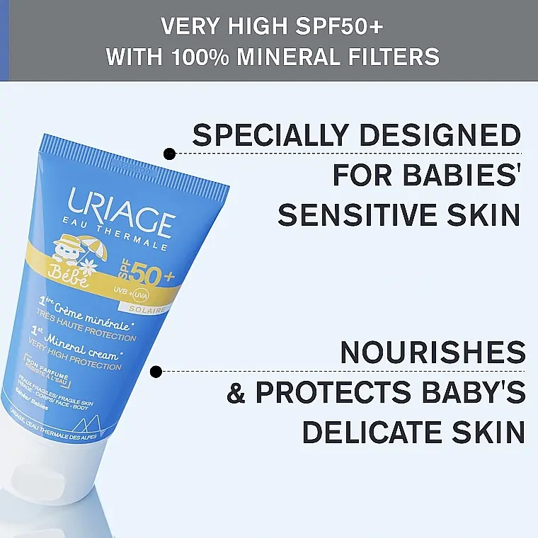 Уцінка. Сонцезахисний крем для обличчя Uriage Веве SPF50+ 1-й мінеральний 50 мл  - фото 6