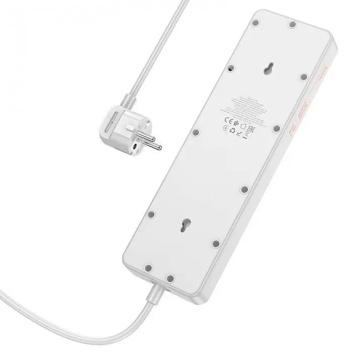 Сетевое зарядное устройство удлинитель HOCO AC14A Rico 3 USB/ Type-C 5 розеток 1,5m PD/QC, 3A/30W - фото 2