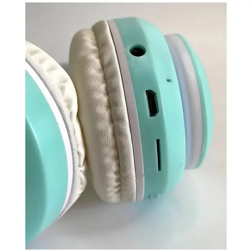 Беспроводные детские наушники Cat Ear STN-28 Bluetooth с кошачьими ушками светящимися бирюзовыми - фото 6