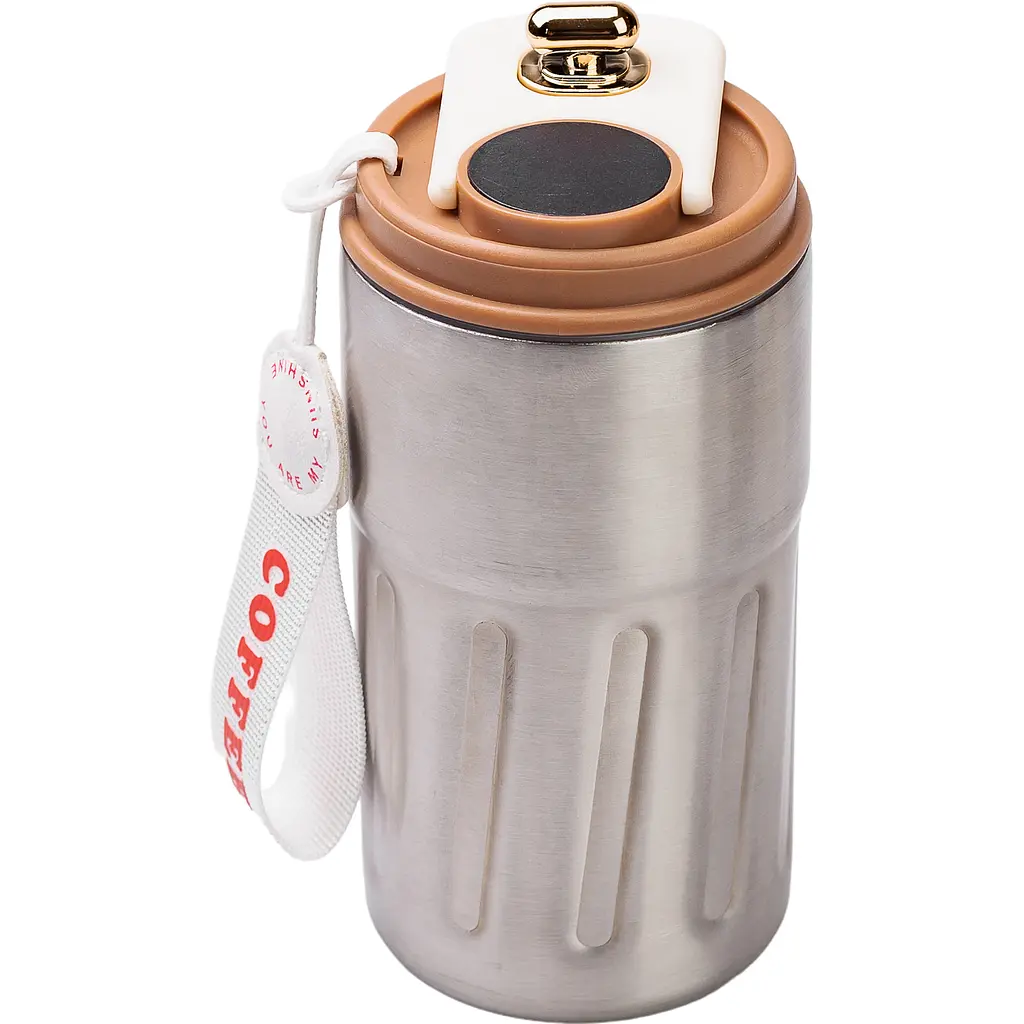 Термочашка Coffee 500 мл з датчиком температури, коричневий Yiwu HP-14-10BR - фото 2