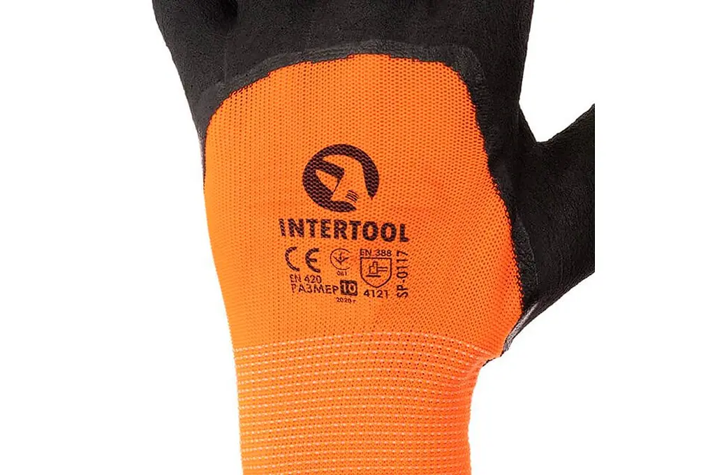 Рукавички робочі захисні Intertool латексна спінена посилена 10" (в упаковці 12 шт.) - фото 3