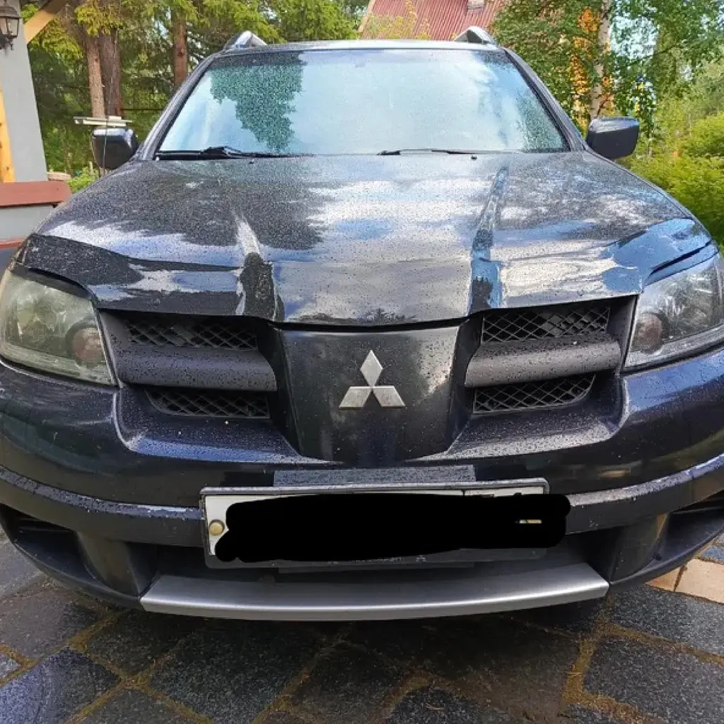 Дефлектор капоту мухобійка для Mitsubishi Outlander 2001-2007 Євро Кріплення (Vip Tuning) - фото 3