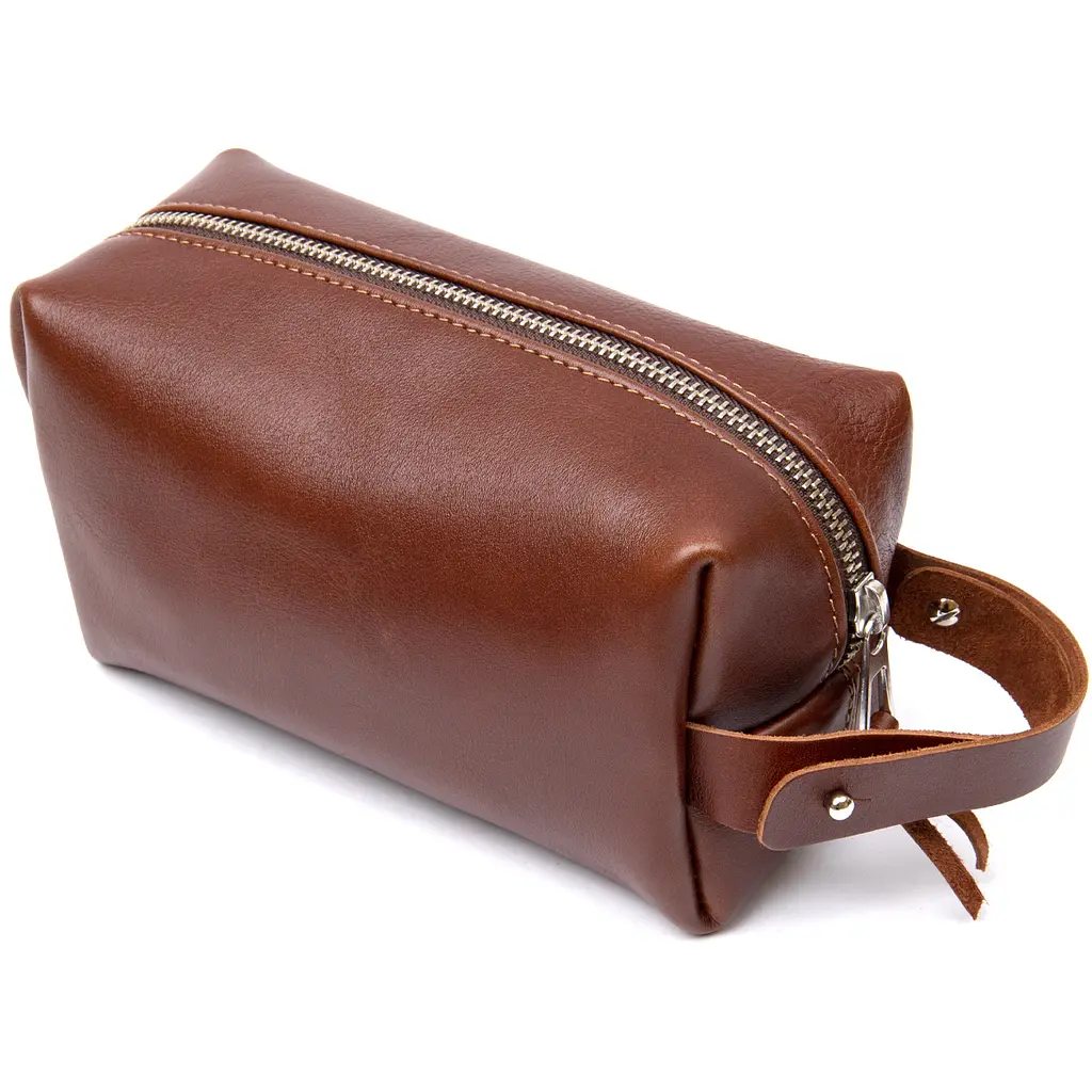 Чоловіча шкіряна косметичка GRANDE PELLE 18х10х8 см acs0018590 - фото 2