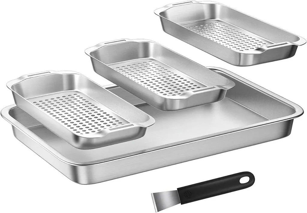 Набор противней с ручкой 5в1 нержавеющая сталь GRILLI (777119) - фото 2