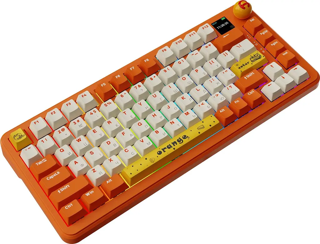 Клавіатура бездротова Ajazz AK820 MAX Avocado Switch Orange (AK820MAX-AS-OW) - фото 4