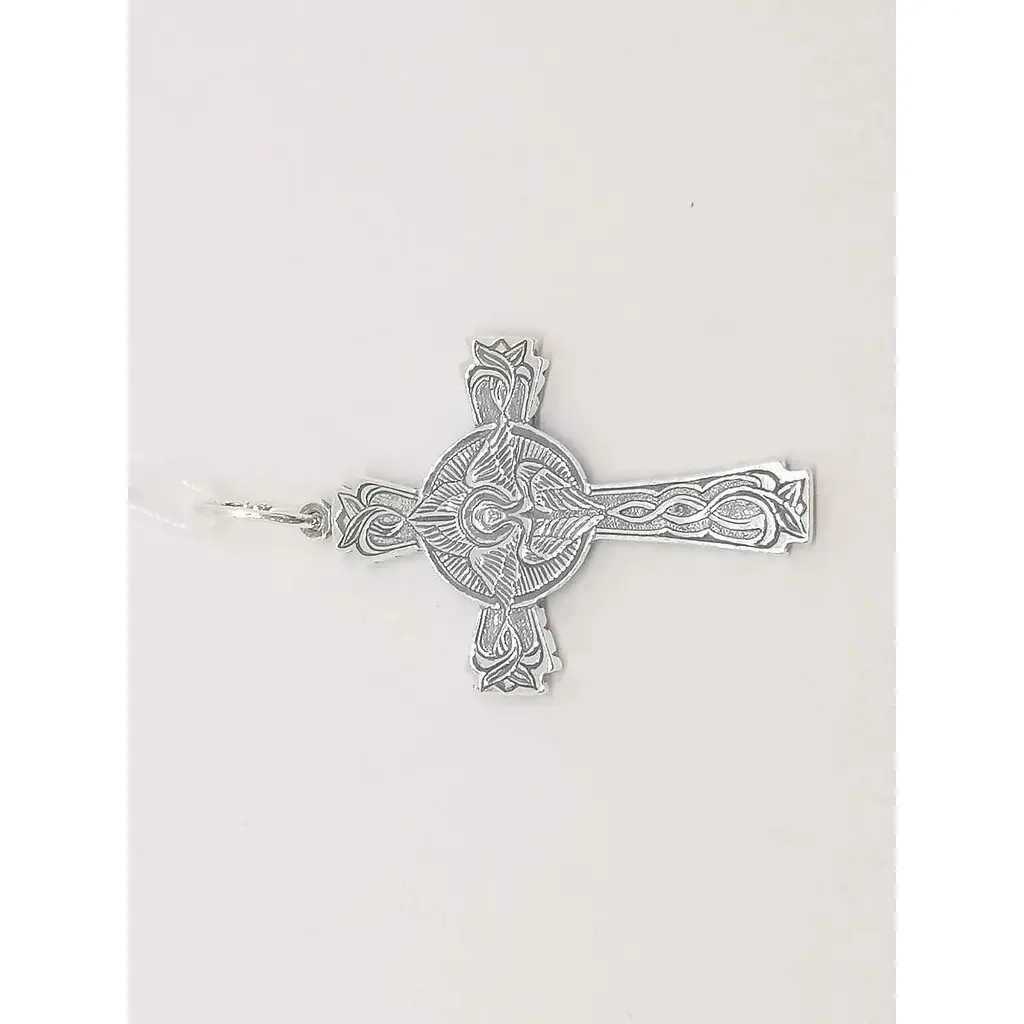 Срібний хрест Стерлінг 9 з фіанітами. 32500 - фото 3