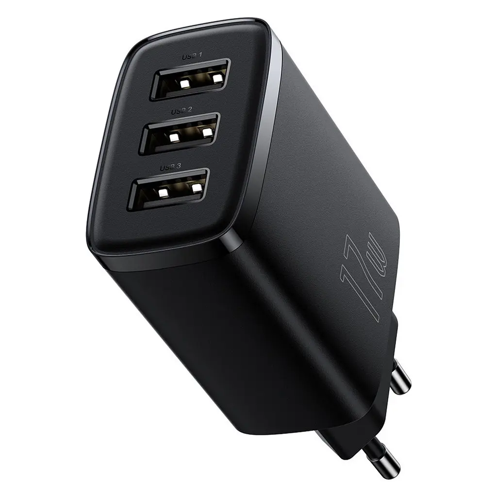 Зарядний пристрій Baseus Compact, 3xUSB-A, чорний (CCXJ020101) - фото 4