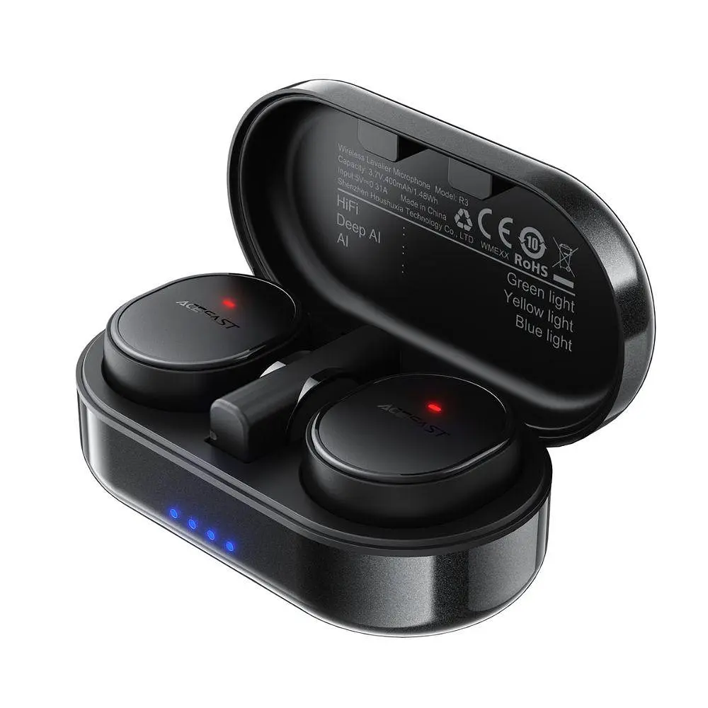 Бездротова мікрофонна система ACEFAST R3 dual-mic (Type-C) Black (6974316285847) - фото 3