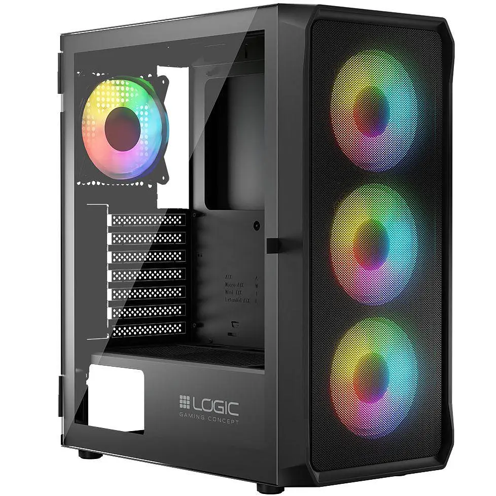 Корпус LogicConcept PORTOS MESH+GLASS ARGB fans 4x120mm ЧОРНИЙ без Блок живлення ATX - фото 6