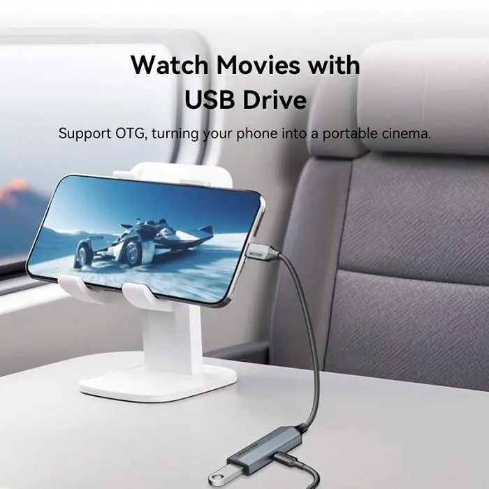 Адаптер Vention USB-C > USB-A 3.2 Gen 2 + PD 100W 10 Гбіт/с OTG 0.15 м Gray (CCAHB) - фото 6