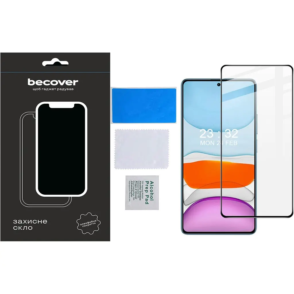 Защитное стекло BeCover для Xiaomi Redmi Note 13 Black (710363) - фото 2