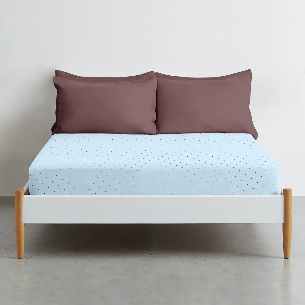 Простирадло на резинці для коляски та люльки Cosas Mini Dots CS2 40х80х5 см (DotsGreyLightBlue_FittedStroller_40х80) - фото 2