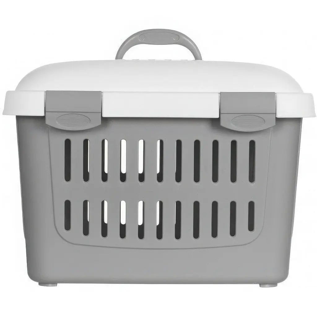 Переноска для тварин Stefanplast Midi Gulliver до 5 кг біло-сіра (96180) - фото 2