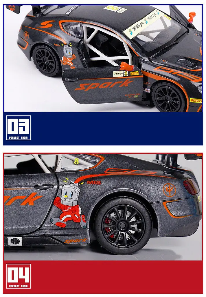 Модель металева Bentley Continental GT3 Concept 1:24, світло та звук Автопром - фото 7
