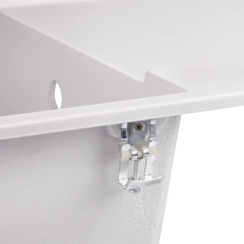 Кухонна мийка Lidz 790x495/230 WHI-01 (LIDZWHI01790495230), Білий - фото 5