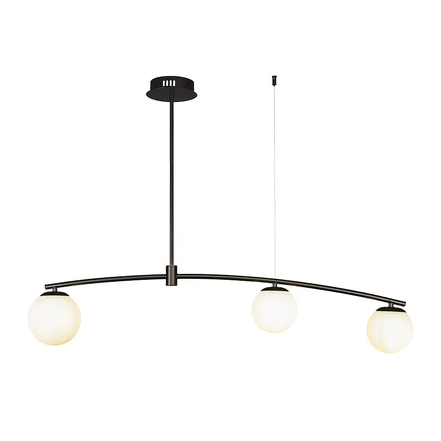 Люстра стельова Levistella 7529827-3 BK+WH, E27, метал, біле скло, сучасний стиль для дому - фото 2