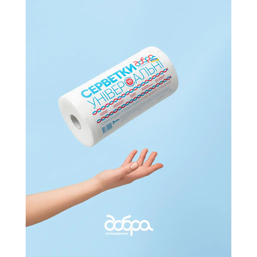 Серветки універсальні Добра господарочка в рулоні 25х30 см 110 шт. - фото 3