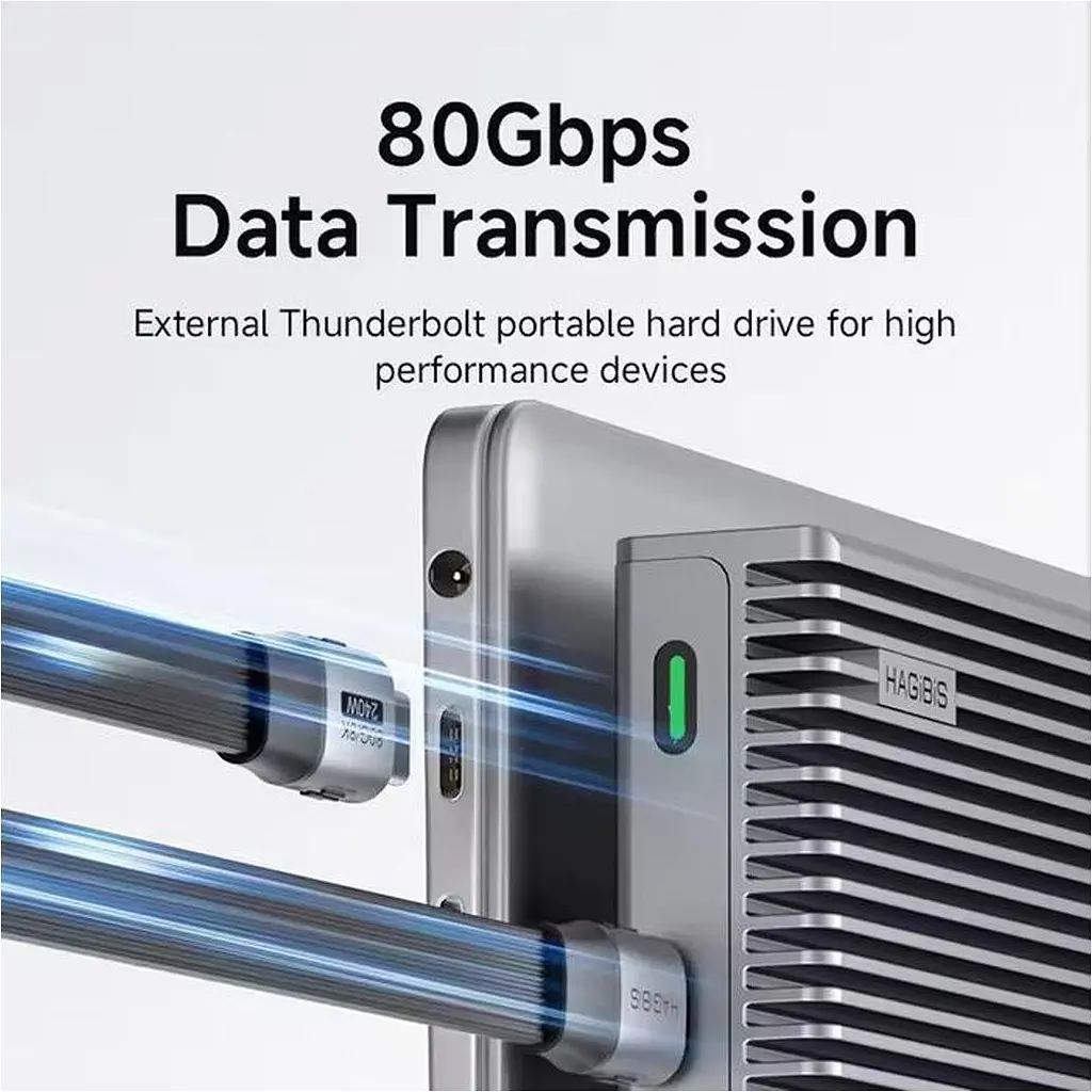 Кабель Hagibis Flat USB 4 USB-C to USB-C 0.15m (UAF20E) [160292] - фото 2