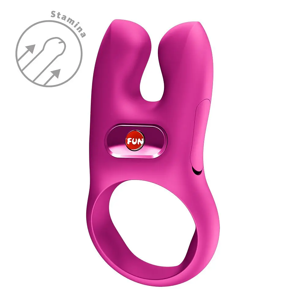 Ерекційне віброкільце з подвійною стимуляцією клітора Fun Factory NŌS CLASSIC Magenta, 2 мотори - фото 5