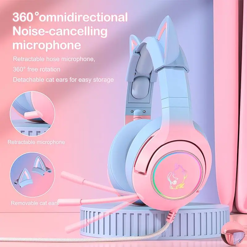 Навушники Onikuma Gaming CAT Gradient with RGB K9 7.1 - фото 4