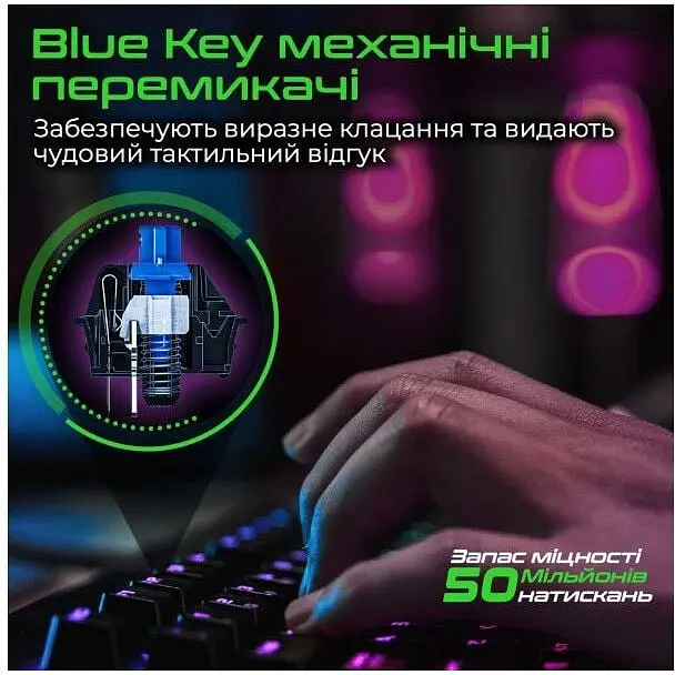 Клавіатура дротова Vertux Comando USB Black (comando.black) - фото 2