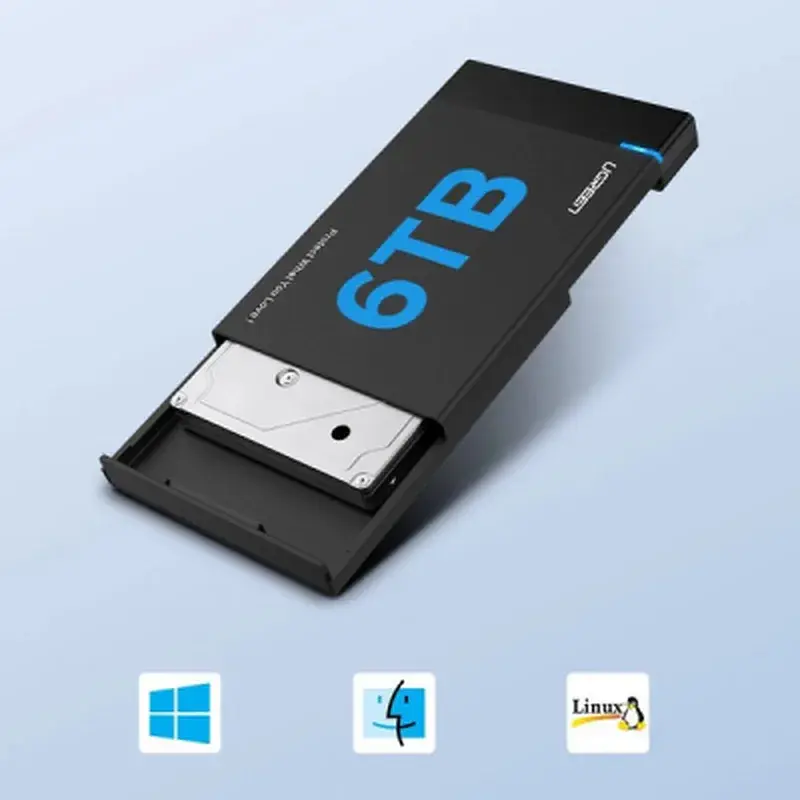 Кишеня зовнішня Ugreen USB 3.0 to M.2 SATA SSD US221 black (30848) - фото 7