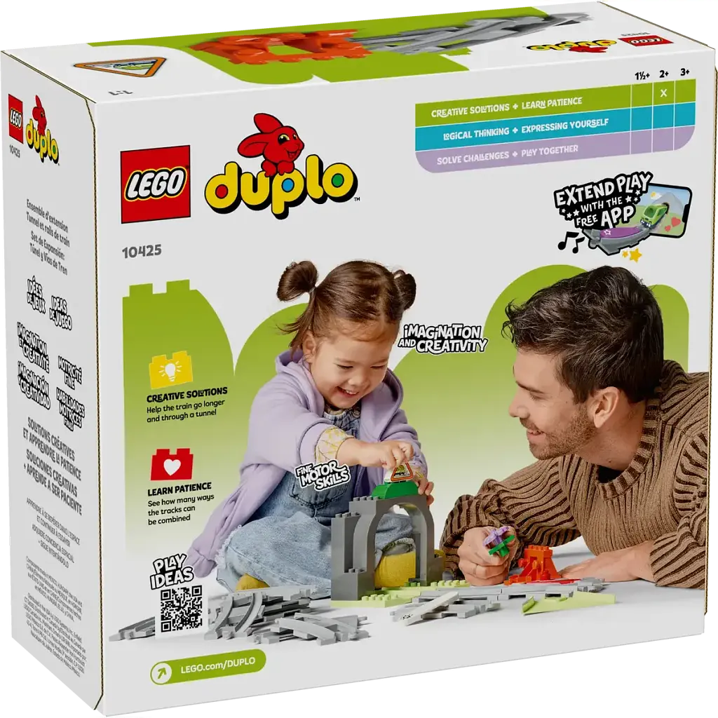 Конструктор LEGO DUPLO Дополнительный набор. Железнодорожный тоннель и пути, 20 деталей (10425) - фото 9