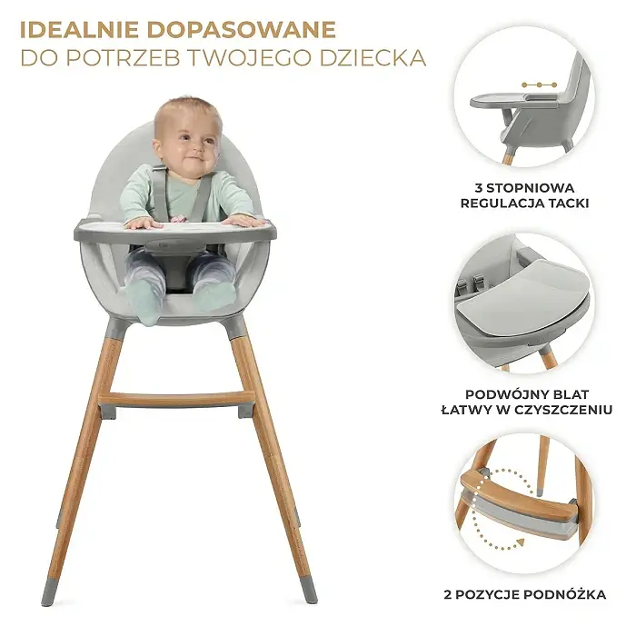 Стульчик для кормления KinderKraft Fini 2 Grey - фото 4