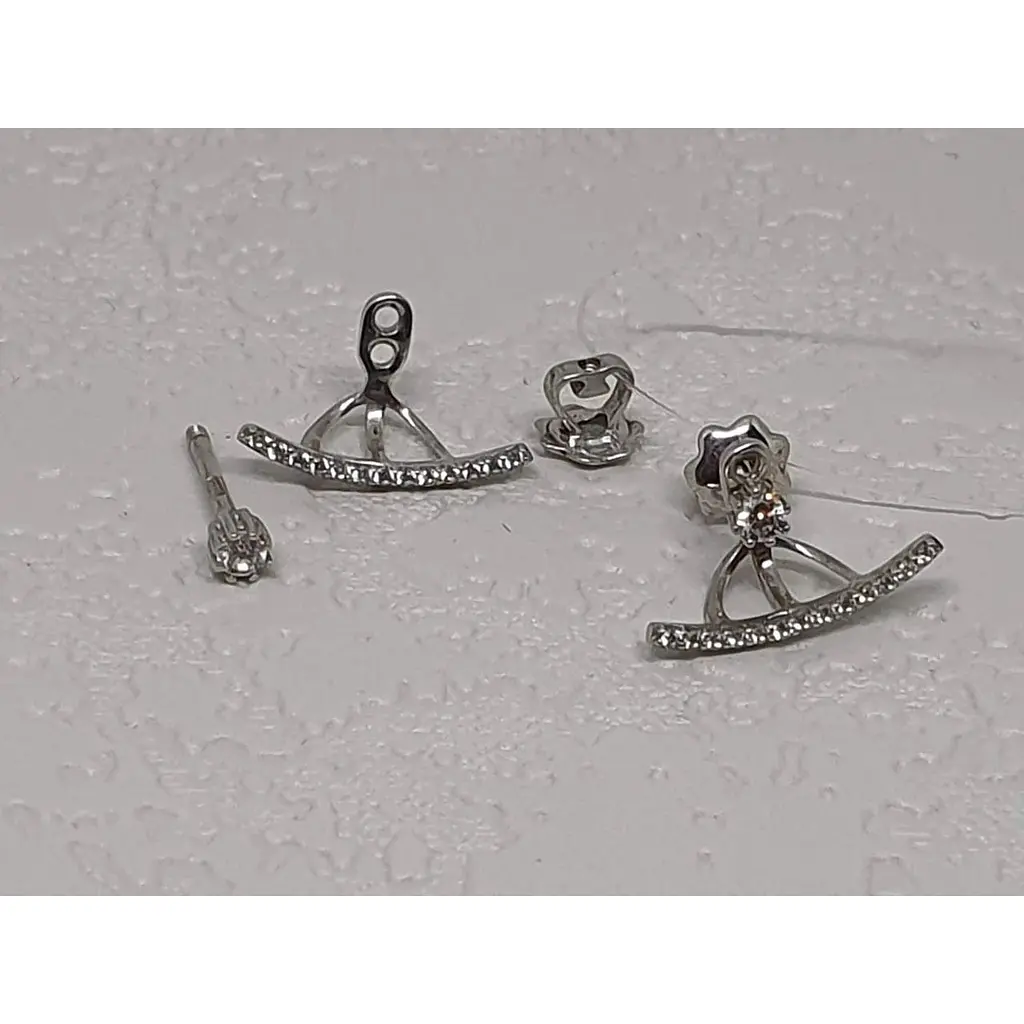 Серебряные пуссеты Qvaliz с фианитами. 90200986 - фото 3