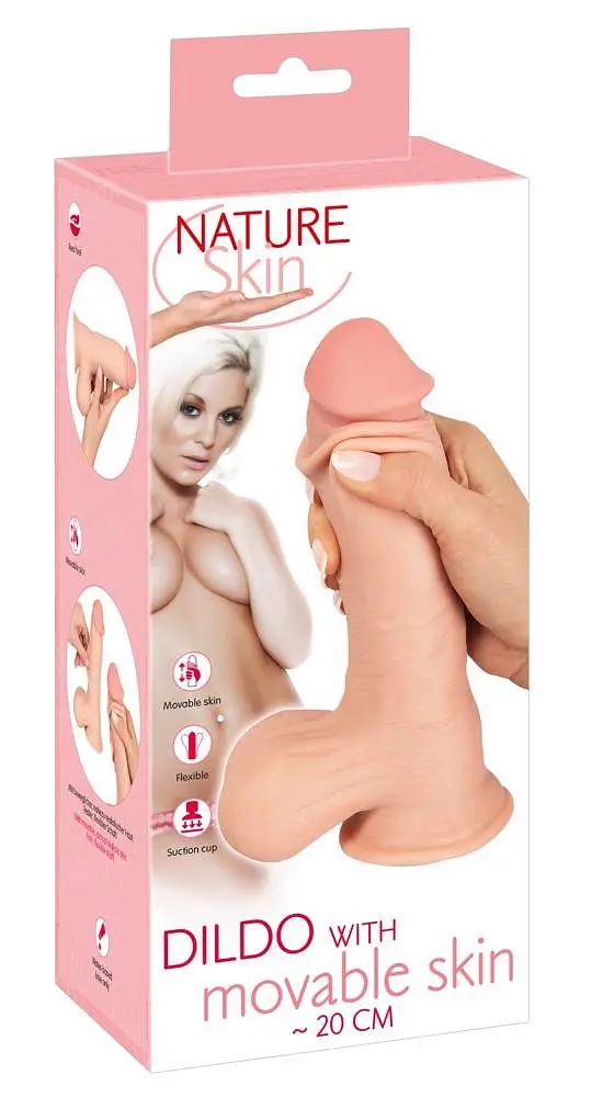 Фалоімітатор Nature Skin 20 см тілесний - фото 9