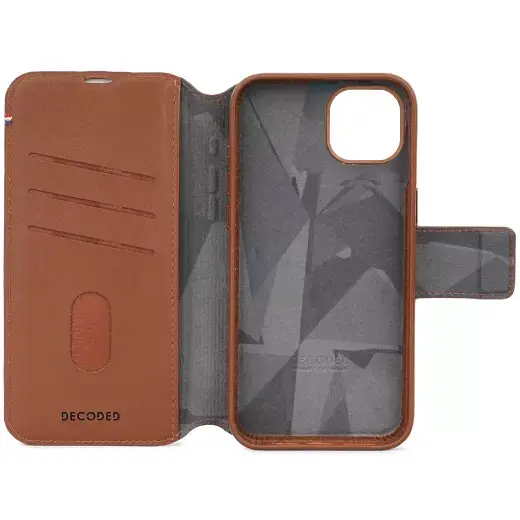 Шкіряний чохол-гаманець Decoded Leather Detachable Wallet Case Tan Brown для iPhone 15 Plus (D24IPO15PLDW5TN) - фото 5