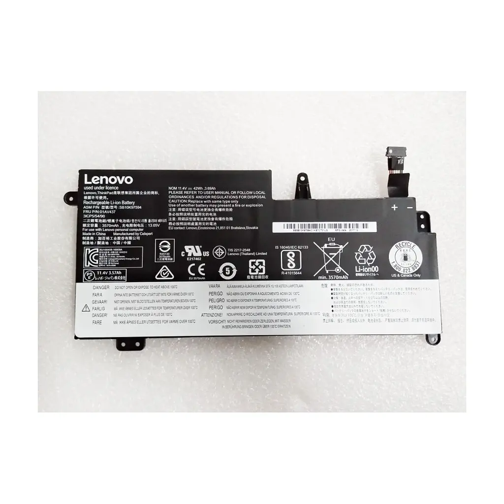 Акумулятор до ноутбука Lenovo ThinkPad 13 (2nd Gen) 01AV435, 3735mAh (42Wh), 3cell, 11.25V, Li-ion (A47379)