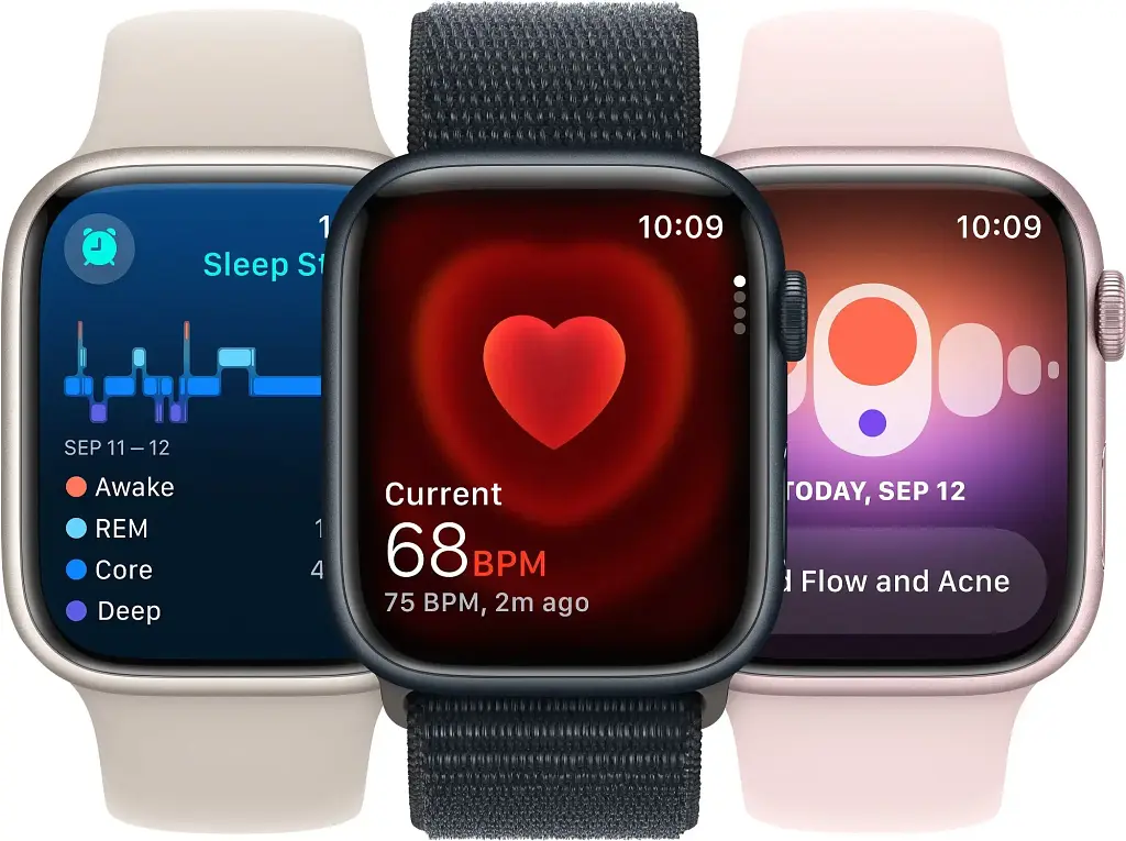 Смарт-часы Apple Watch Series 9 GPS 45mm Midnight Aluminum Case w. Midnight Sport Band - S/M (MR993QC/A) - фото 7
