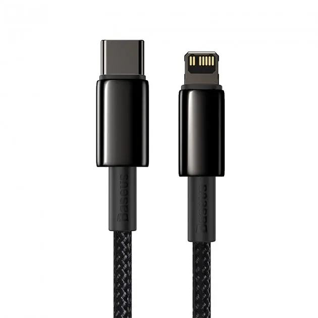 Кабель Baseus Tungsten Gold Fast Charging Data Cable Type-C to iP PD 20W 1m Black - фото 2