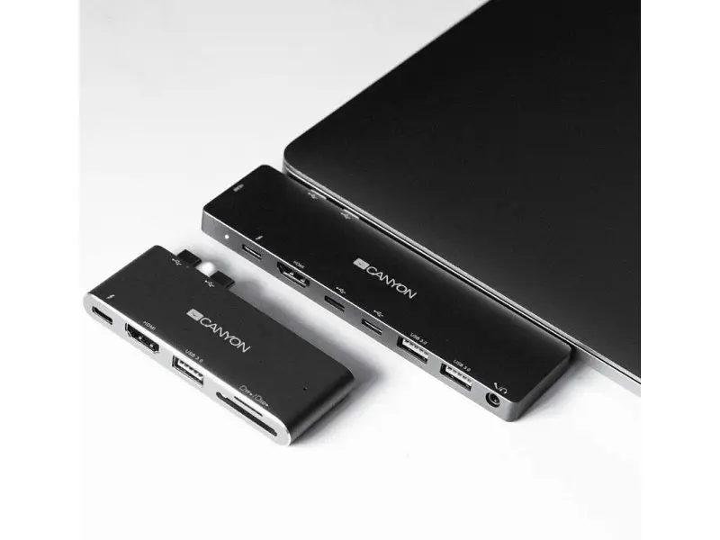 Док-станція для ноутбука Canyon Docking Station with 8 port, 1*Type C PD100W+2*Type-C (CNS-TDS08DG) - фото 8