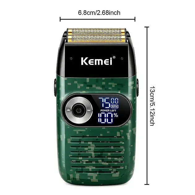 Електробритва бездротова Kemei KM-2027 / Професійний акумуляторний шейвер з дисплеєм - фото 5