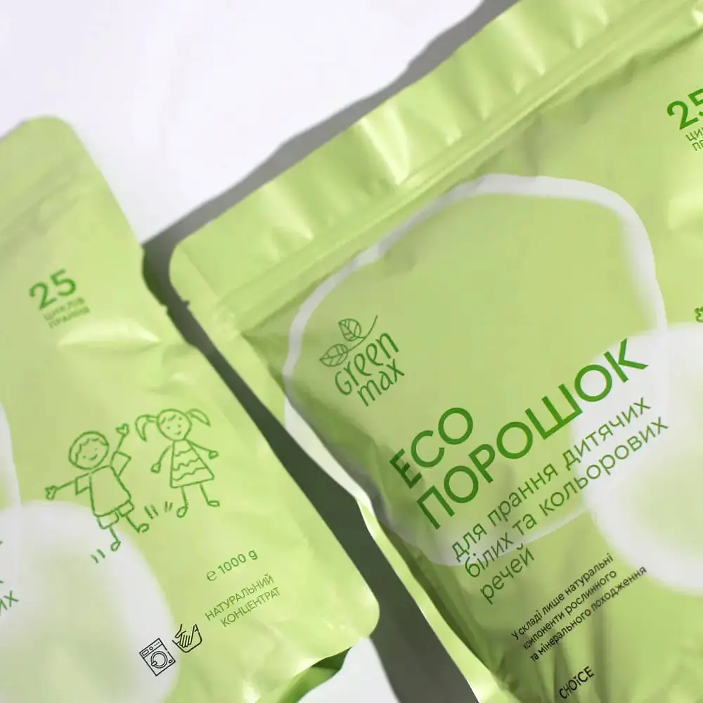 ЕКОпорошок дитячий для прання білих та кольорових речей Green Max 1000 г - фото 2