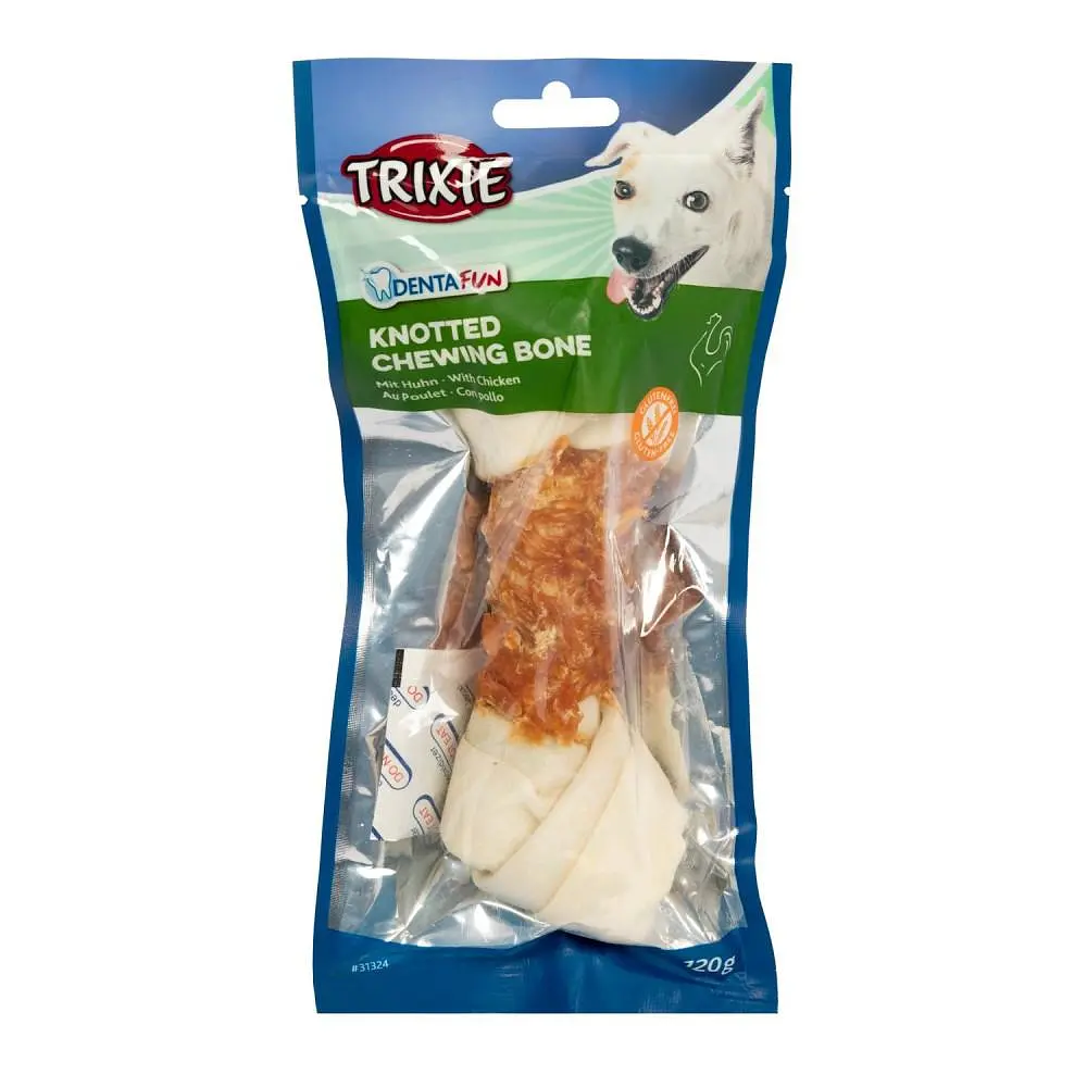 Ласощі для собак Trixie Кость для чистки зубів з куркою Denta Fun 18 см 120 г