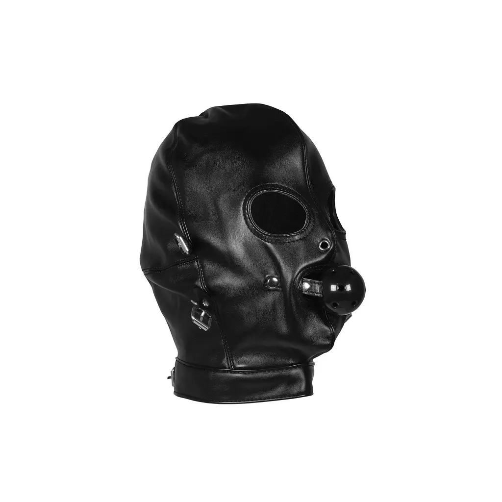 Маска на очі Ouch! Blindfolded Mask with Breathable Ball Gag (чорний) - фото 5