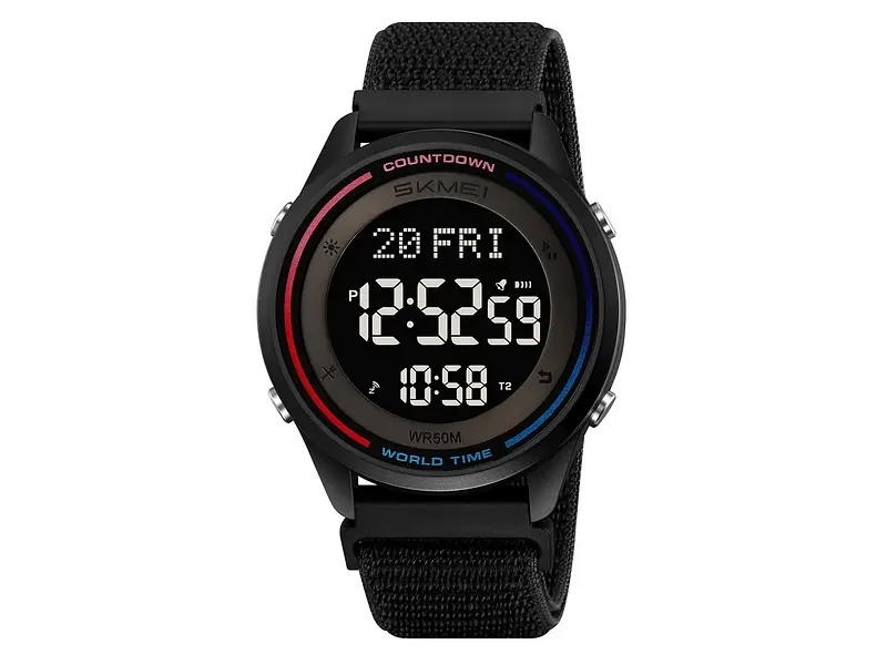 Чоловічий наручний годинник 2412NBK Black Nylon Skmei acs0029938 - фото 2