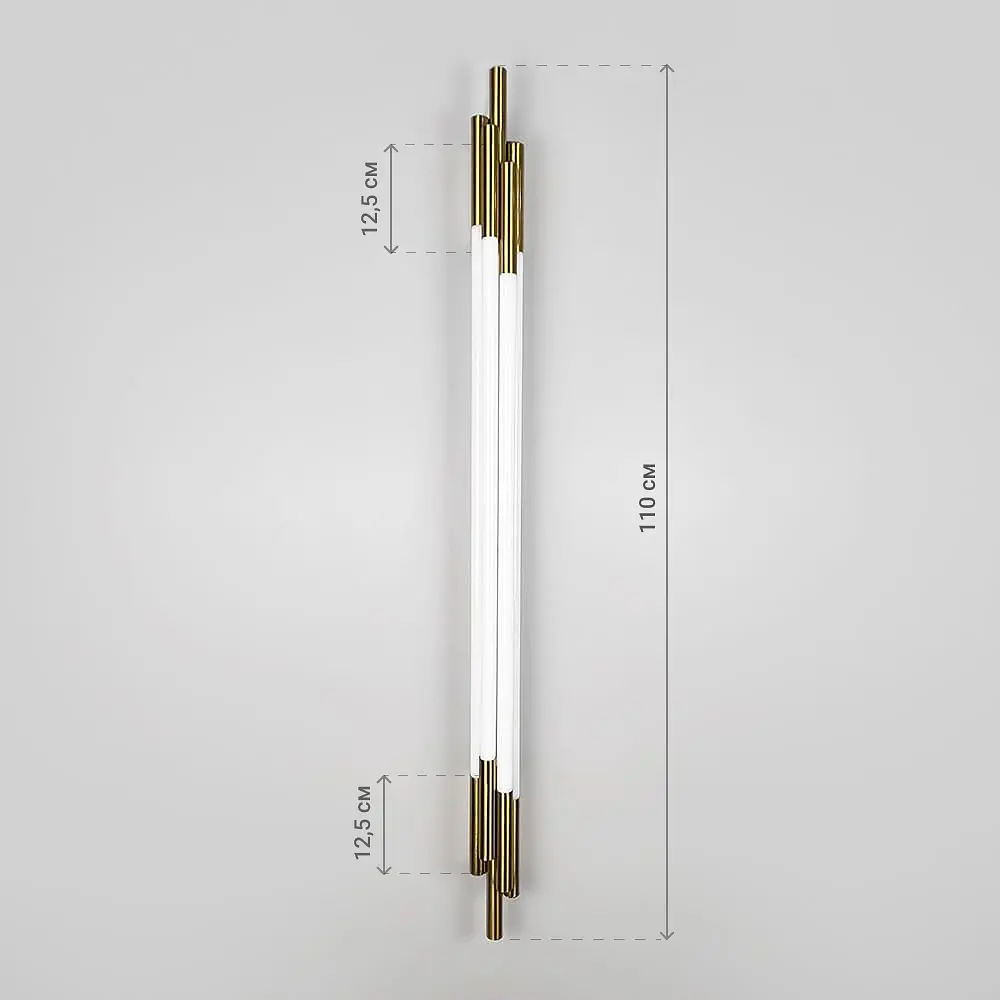 Латунний трубчастий стіновий LED світильник у корпусі 110 см Line F Арт. WJ351/1100 AB - фото 7