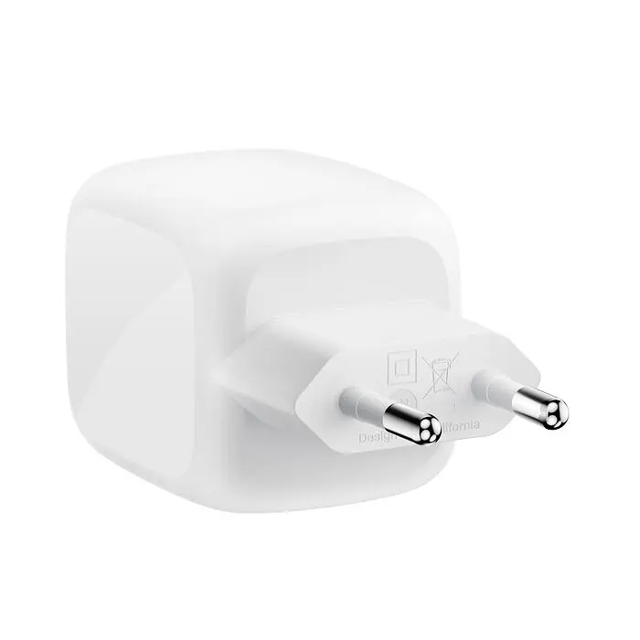 Мережевий зарядний пристрій 2×USB-C GaN PD PPS Belkin BoostCharge Pro 67W White - фото 3