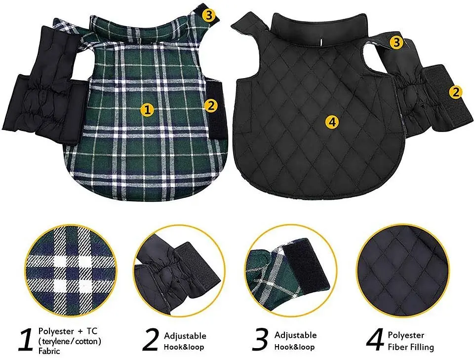 Зимовий водонепроникний двосторонній жилет у клітинку Derby Plaid Green у британському стилі, 3XL Зелений - фото 4