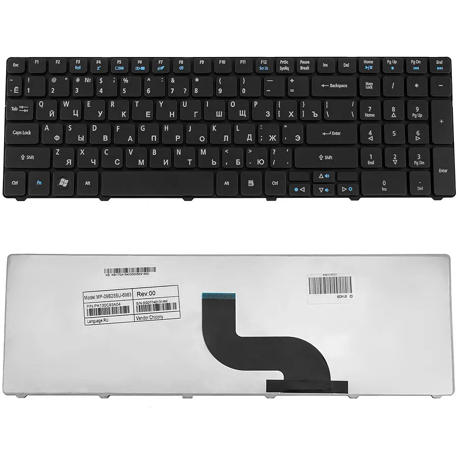 Клавіатура для ноутбука ACER (AS: 5236, 5336, 5410, 5538, 5553, EM: E440, E640, E730, G640) rus, black (оригінал) - фото 2
