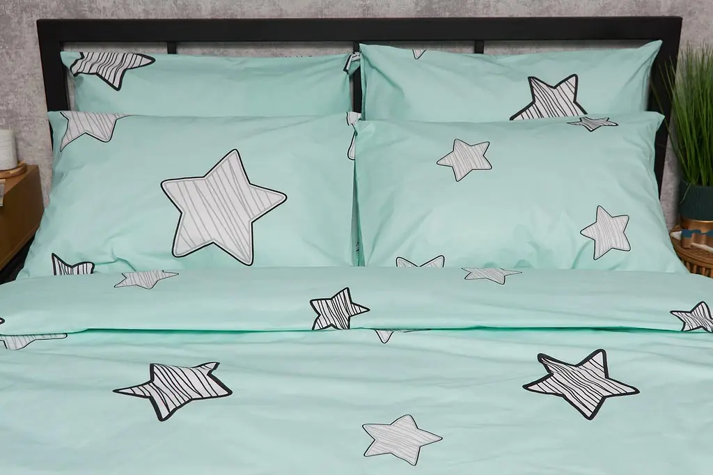 Комплект постільної білизни Moon&Star Бязь Gold Люкс Child Stars євро 200х220 наволочки 4х50х70 - фото 3