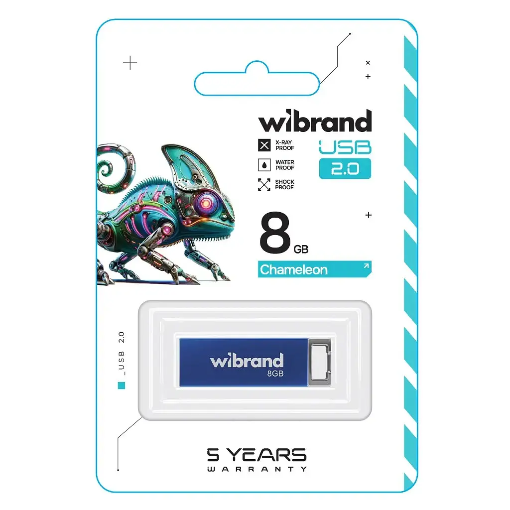 USB флеш накопичувач Wibrand 8GB Chameleon Blue USB 2.0 (WI2.0/CH8U6U) - фото 2