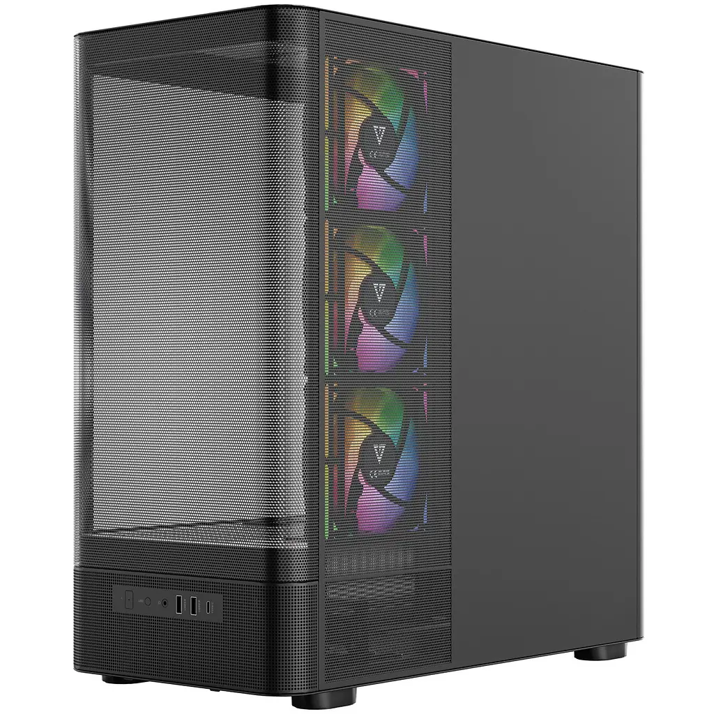 Корпус Modecom VOLCANO AQ400 ARGB MIDI SIDE LCD 6,2”, 4x120mm fans ЧОРНИЙ без Блок живлення ATX - фото 3