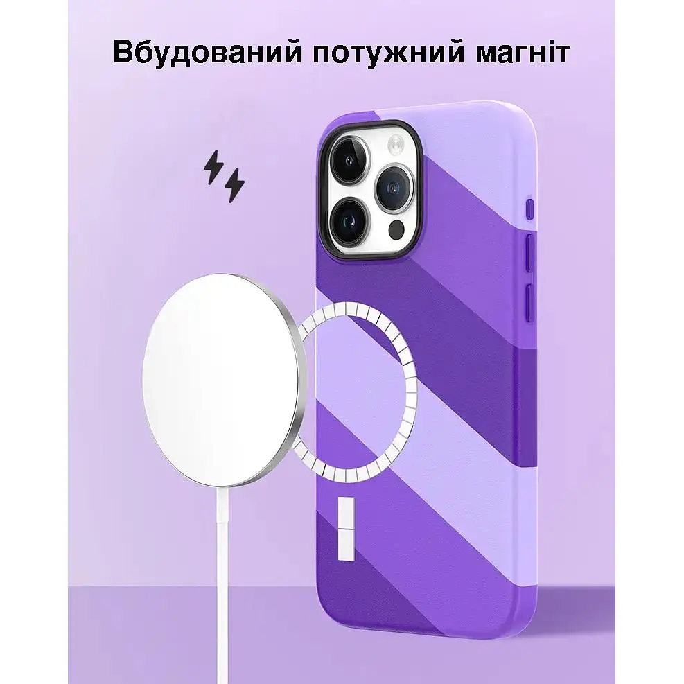 Чохол Vokamo для iPhone 15 захисний з магнітом Purple - фото 4