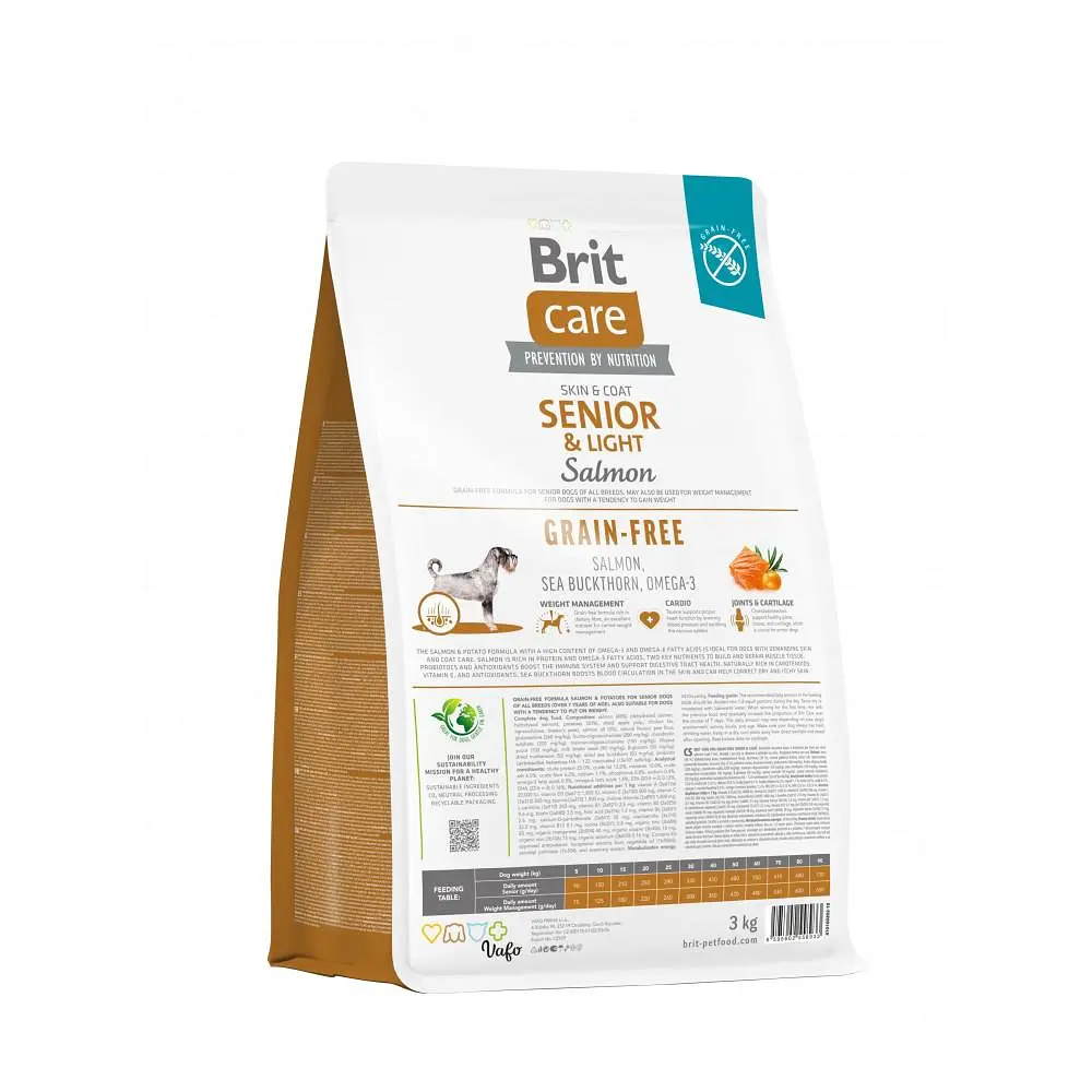 Сухий корм Brit Care Dog Grain-free Senior & Light для старіючих собак, беззерновий з лососем, 3 кг - фото 9